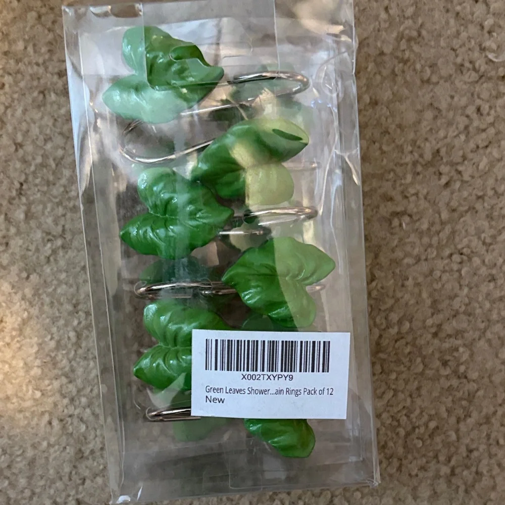 Green Leaf Shower Curtain Hooks